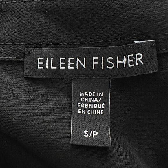 Eileen Fisher Open Front Jacket Size Small Black Lightweight Tencel Pockets - Picture 6 of 7